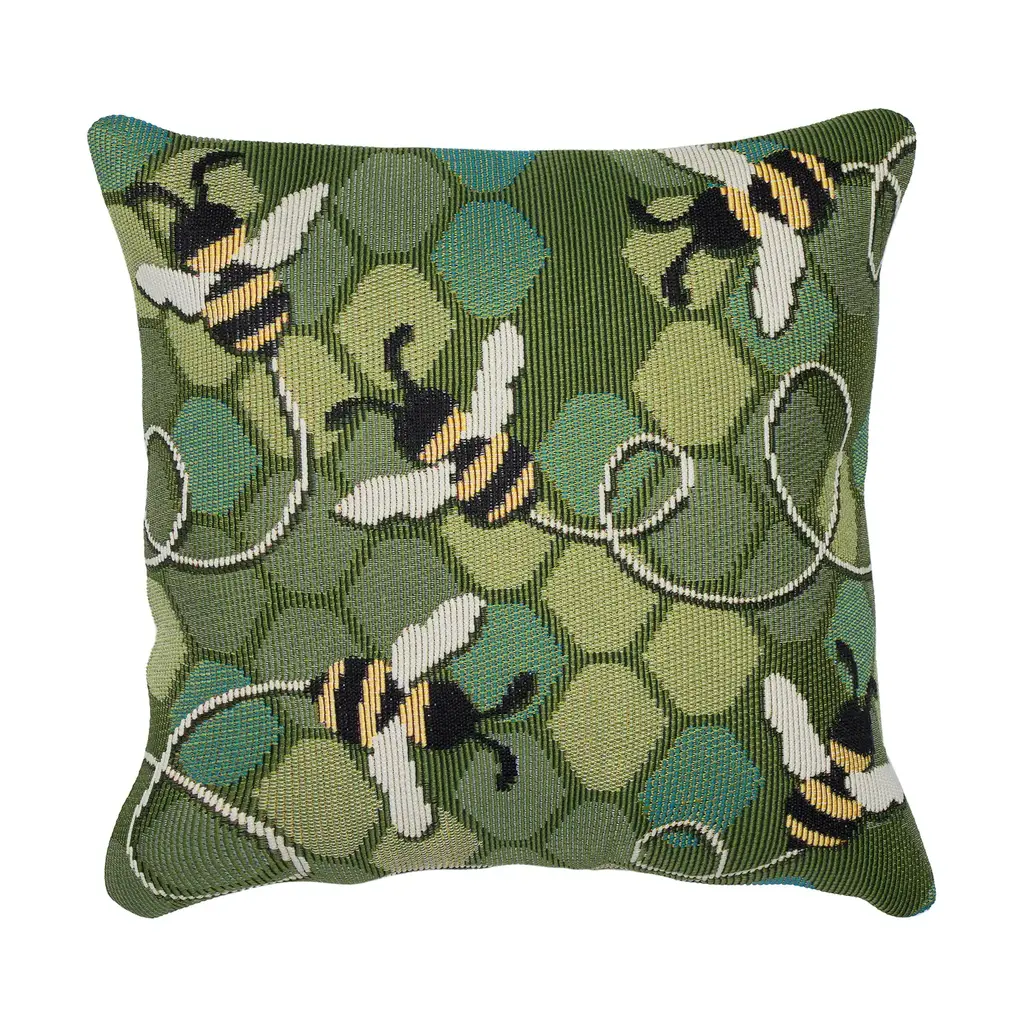Liora Manne Indoor/Outdoor Pillow - Marina Bee Free 18 x 18