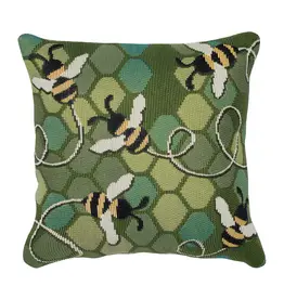 Liora Manne Indoor/Outdoor Pillow - Marina Bee Free 18 x 18