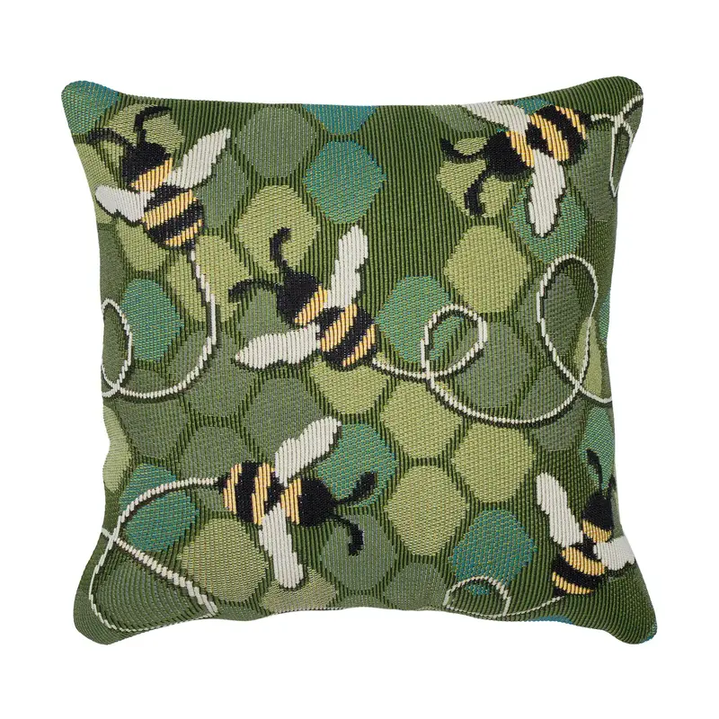 Liora Manne Indoor/Outdoor Pillow - Marina Bee Free 18 x 18