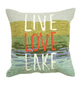 Liora Manne Indoor/Outdoor Pillow - Live Love Lake 18 x 18