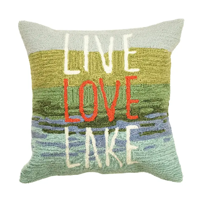 Liora Manne Indoor/Outdoor Pillow - Live Love Lake 18 x 18