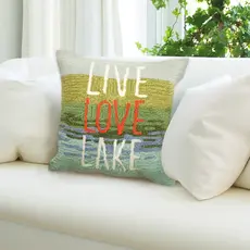 Liora Manne Indoor/Outdoor Pillow - Live Love Lake 18 x 18