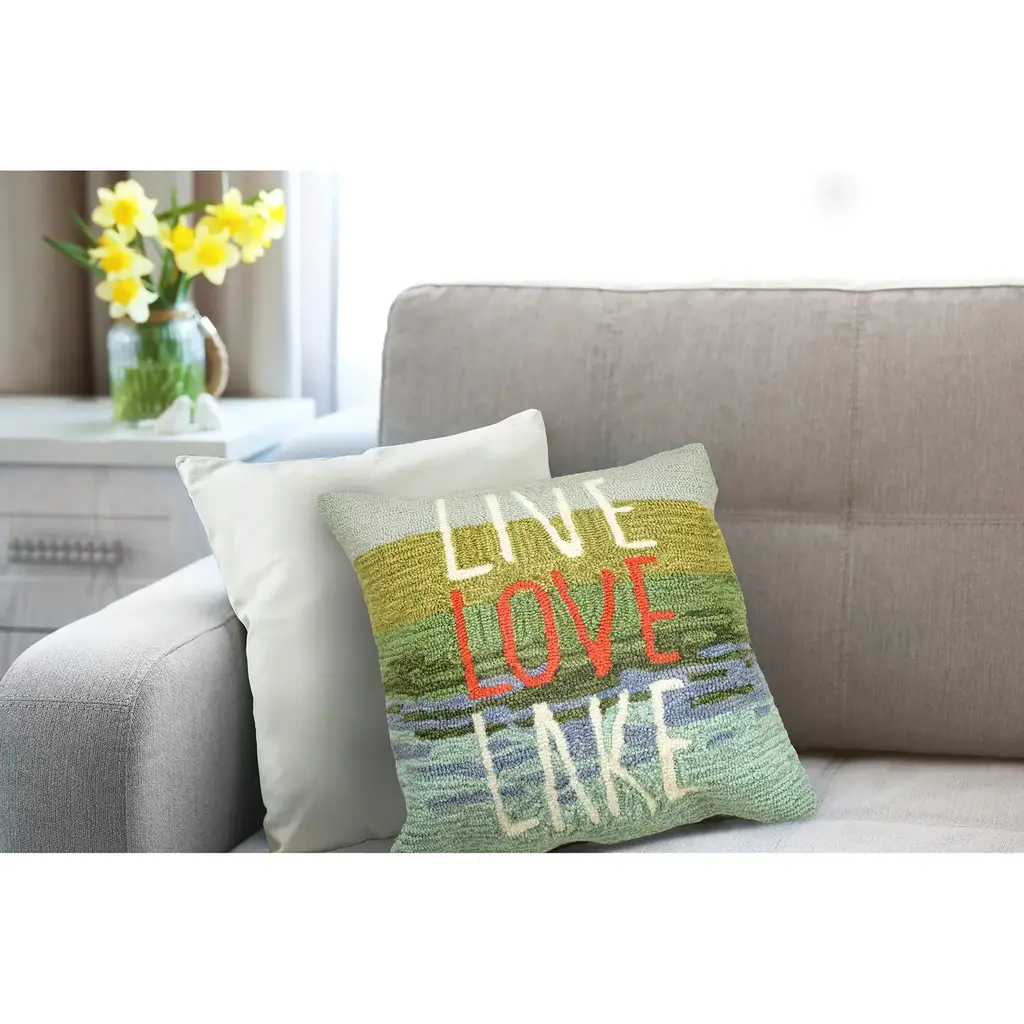 Liora Manne Indoor/Outdoor Pillow - Live Love Lake 18 x 18