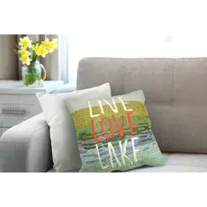 Liora Manne Indoor/Outdoor Pillow - Live Love Lake 18 x 18