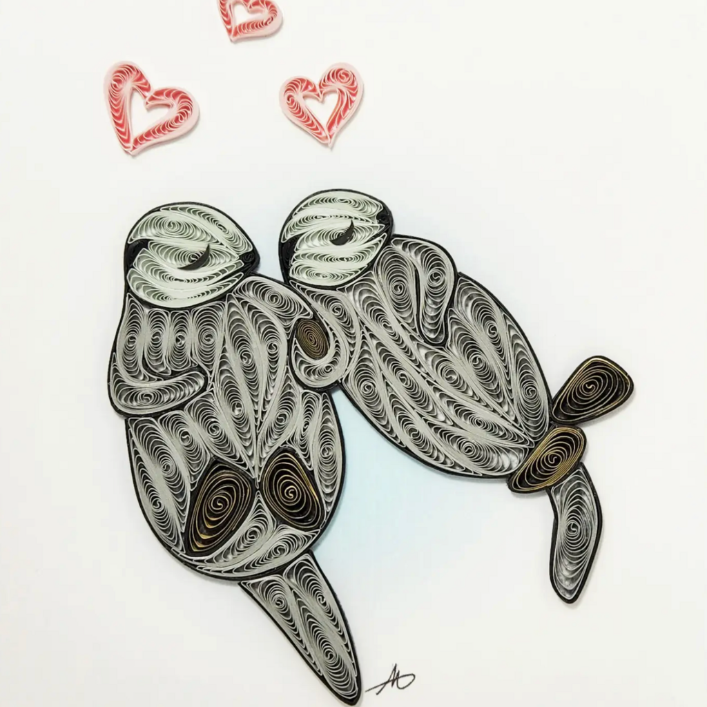 Iconic Quilling Quilling Greeting Card Otter Couple