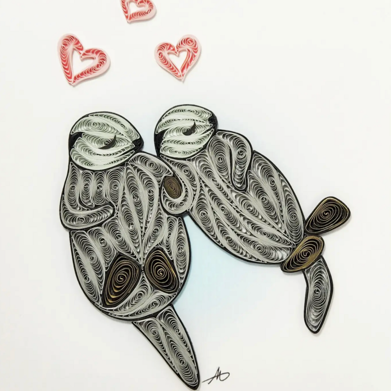 Iconic Quilling Quilling Greeting Card Otter Couple