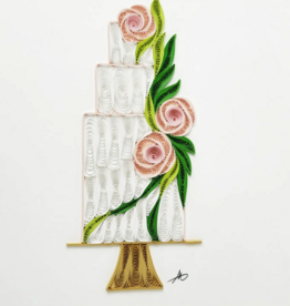 Iconic Quilling Quilling Greeting Card Wedding Cake w/ Roses