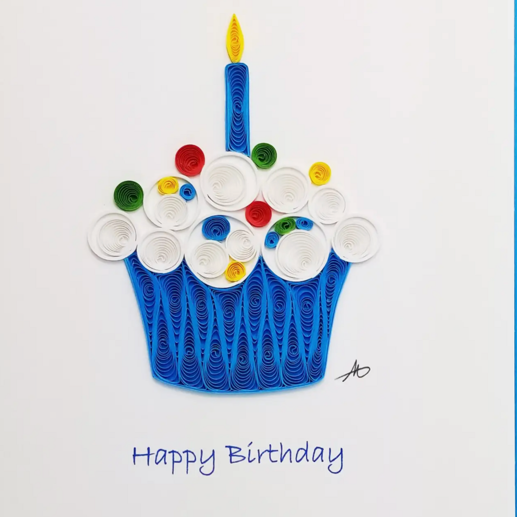Iconic Quilling Quilling Greeting Card Happy Birthday Cupcake
