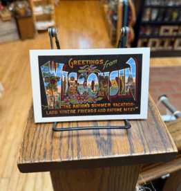 Found Image Press Postcard - Greetings from Wisconsin WI-61 (Blue Violets)