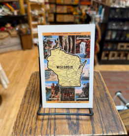 Found Image Press Postcard - Views and Map of Wisconsin WI-278