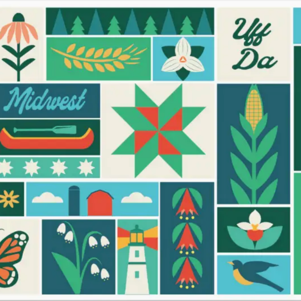 Creative Compass Postcard Midwest Summer