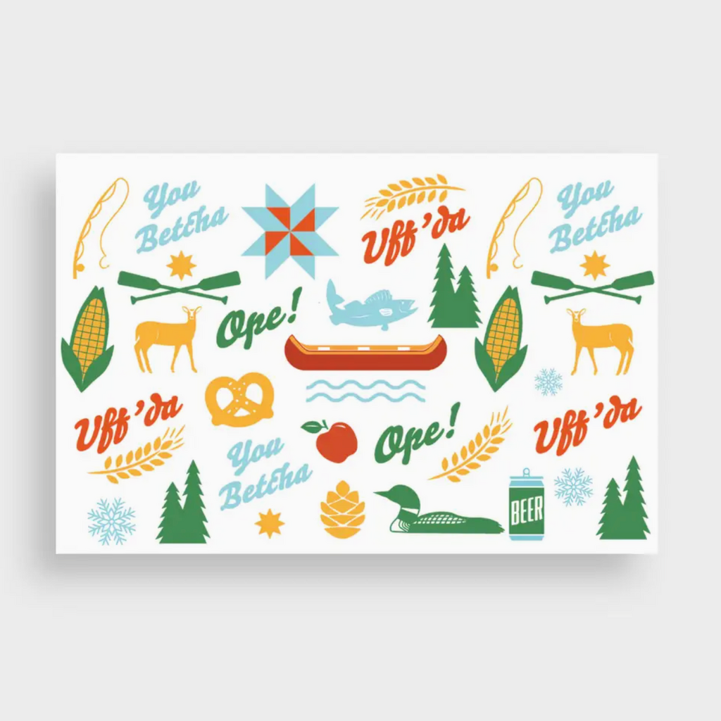 Creative Compass Postcard Midwest Icons