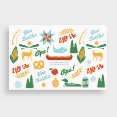 Creative Compass Postcard Midwest Icons