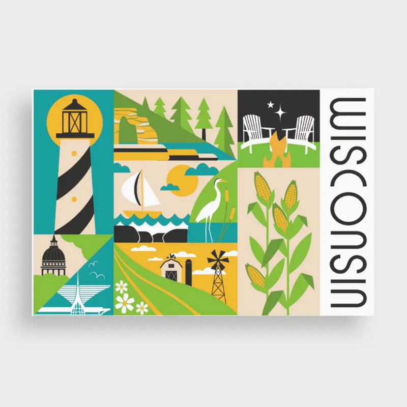 Creative Compass Postcard WI Square Scene