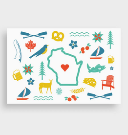 Creative Compass Postcard WI Love Icons