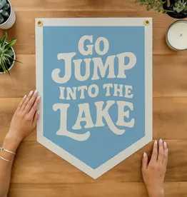 Benoits Design Co. Felt Camp Flag - Go Jump into the Lake