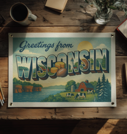 Benoits Design Co. Felt Banner - Greetings from Wisconsin