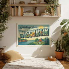 Benoits Design Co. Felt Banner - Greetings from Wisconsin