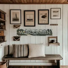 Benoits Design Co. Felt Banner - Wisconsin