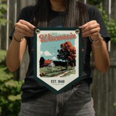 Benoits Design Co. Felt Camp Flag - Wisconsin 16" x 22.4"