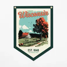 Benoits Design Co. Felt Camp Flag - Wisconsin 8" x 11.25"