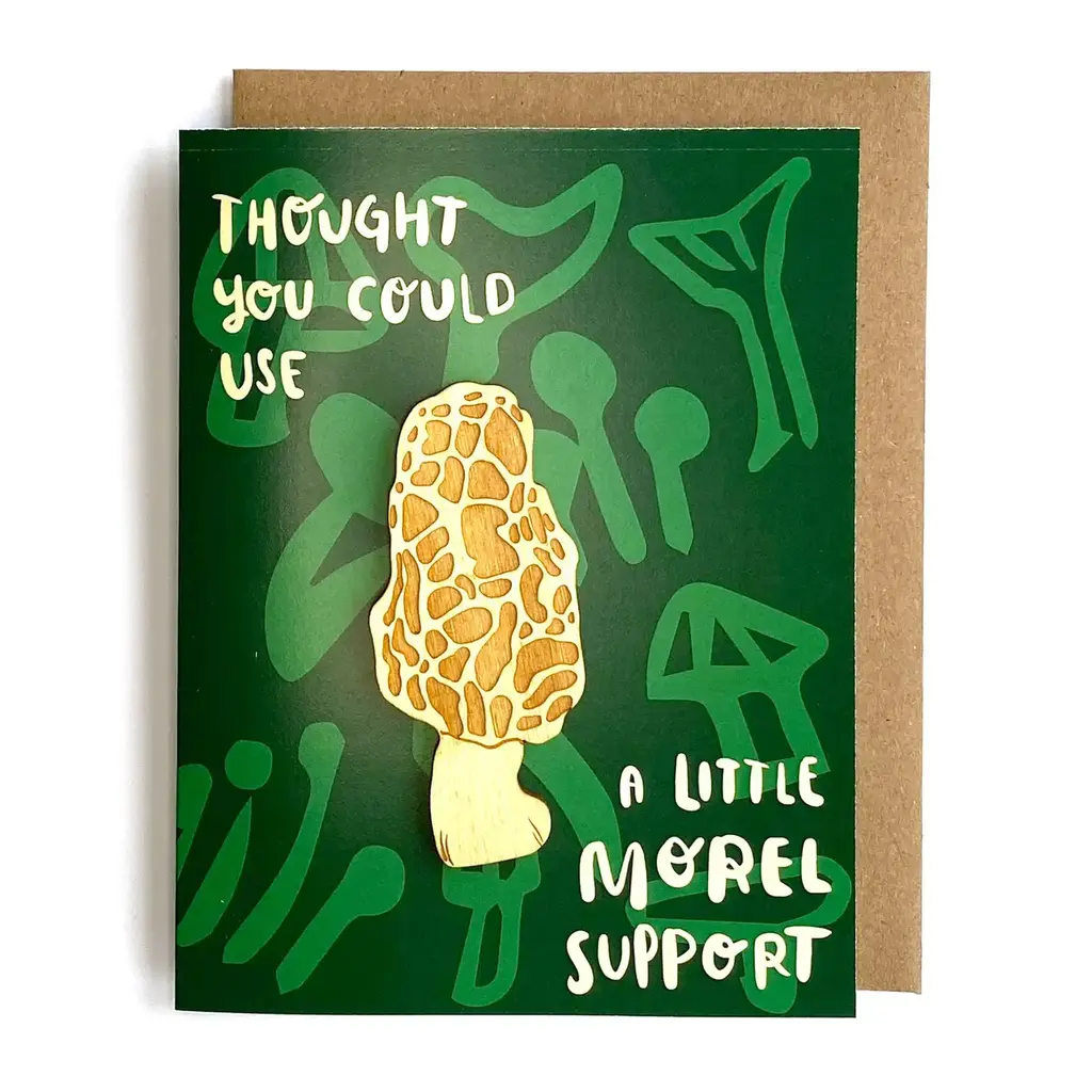 SnowMade (Faire) Morel Support - Mushroom Magnet w/ Card