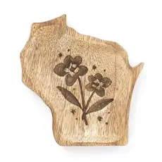 Matr Boomie Fair Trade (Faire) Wisconsin State Violet Trinket Dish - Mango Wood