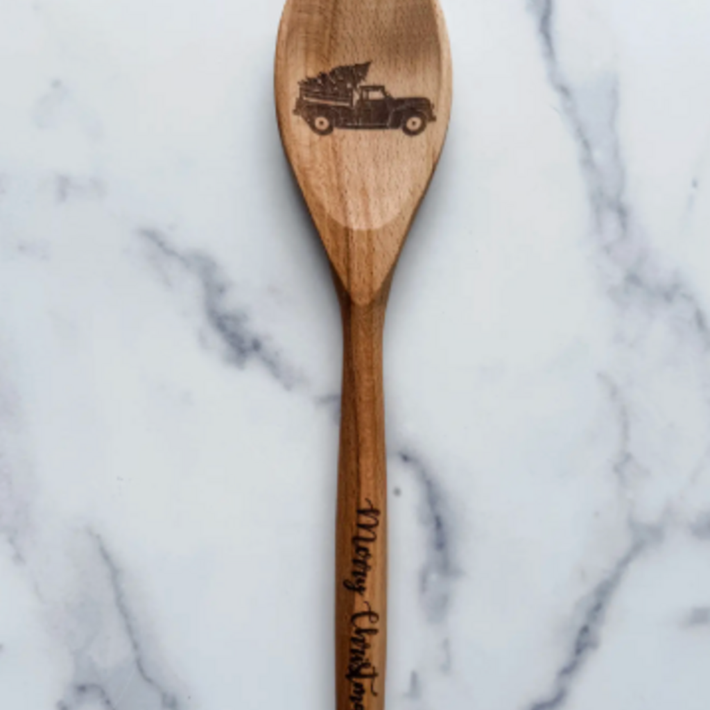 Wood & Ash Merry Christmas Vintage Truck Wooden Spoon