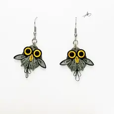 Iconic Quilling Quilling Earrings - Gray Owl