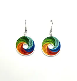 Iconic Quilling Quilling Earrings - Rainbow Spiral