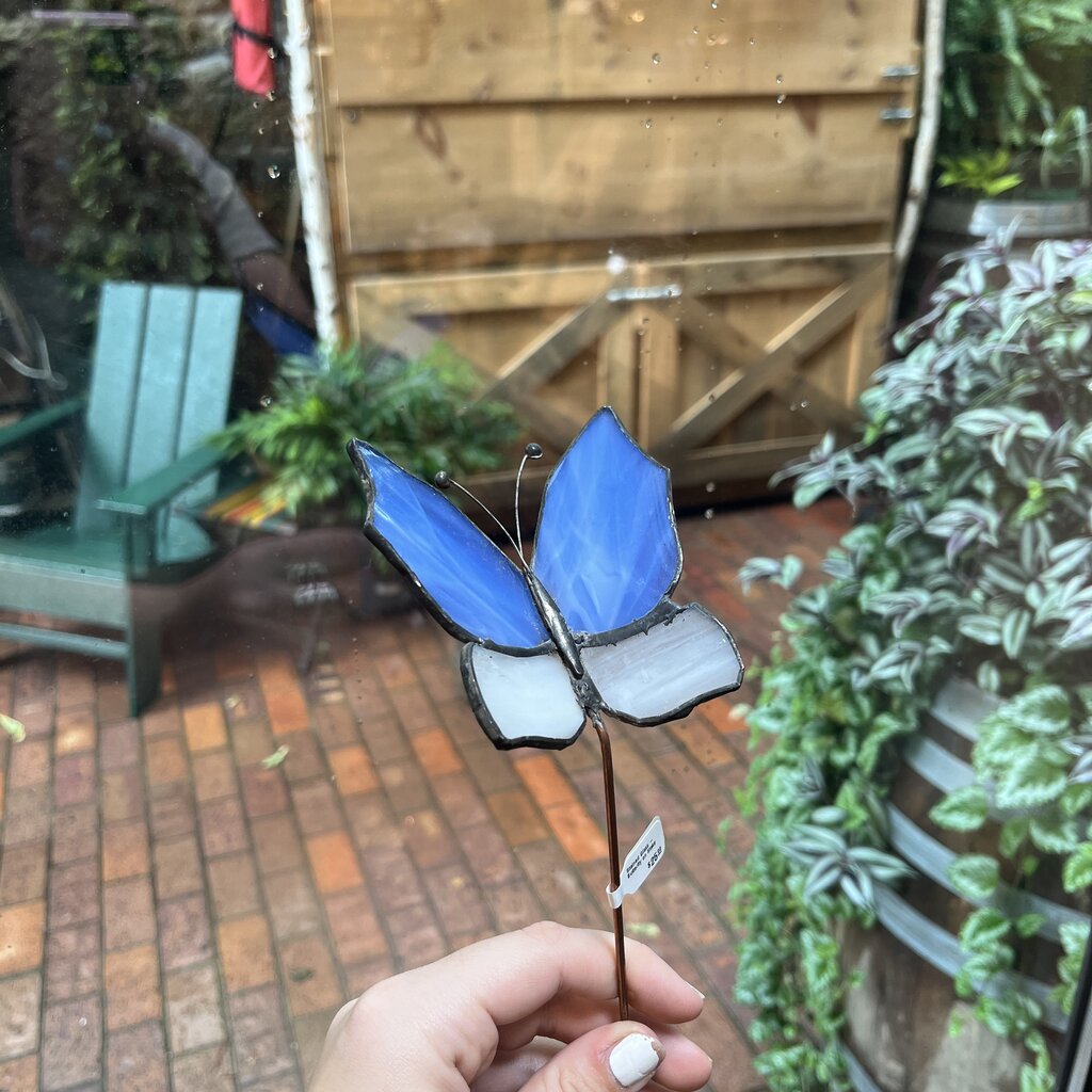 Nancy Jackson Stained Glass -  Butterfly on Stake
