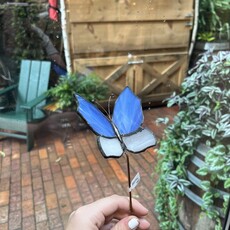 Nancy Jackson Stained Glass -  Butterfly on Stake