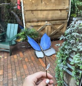 Nancy Jackson Stained Glass -  Butterfly on Stake