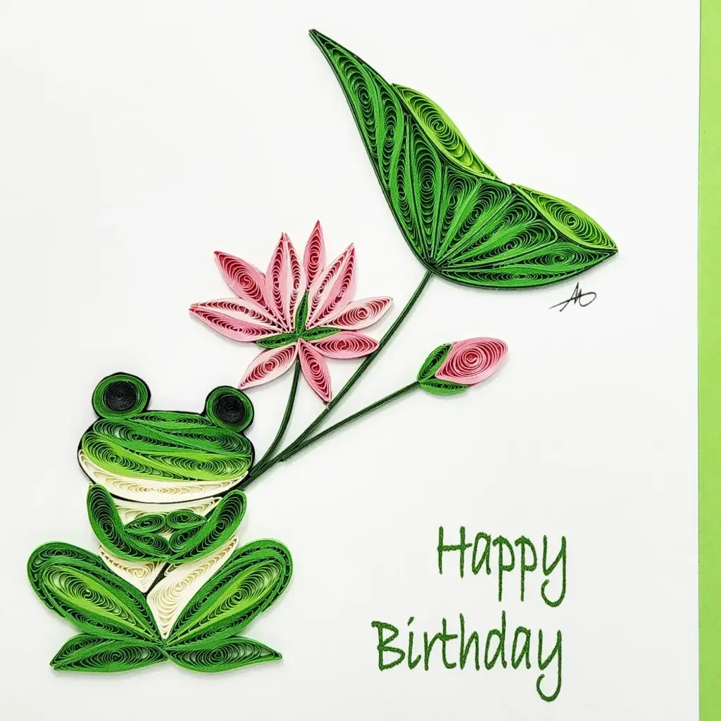 Iconic Quilling Quilling Greeting Card Happy Birthday Frog (Lotus)
