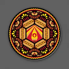 Aaron Draplin Sticker - Hot dog Mandala Decal