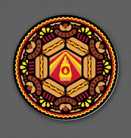 Aaron Draplin Sticker - Hot dog Mandala Decal