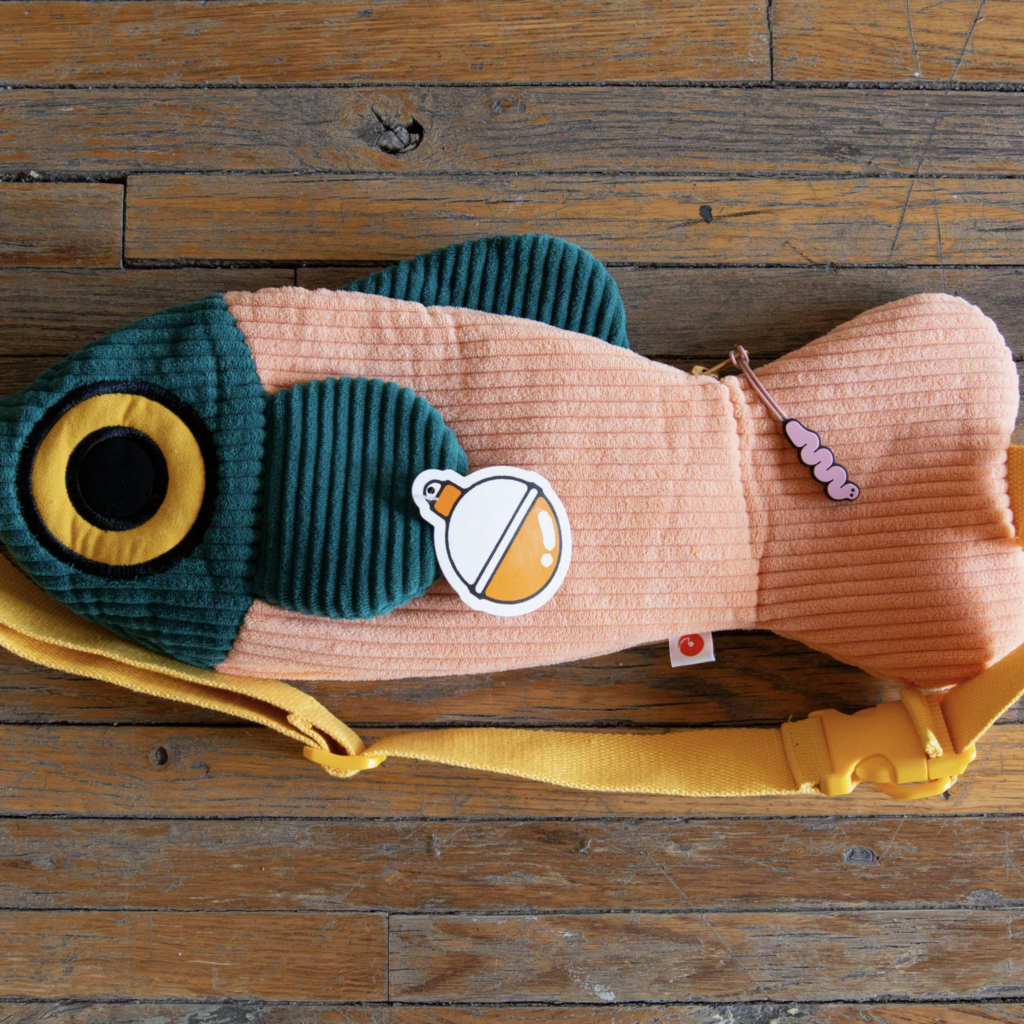 Curlworks The Fish Bag - Coral/Dark Green
