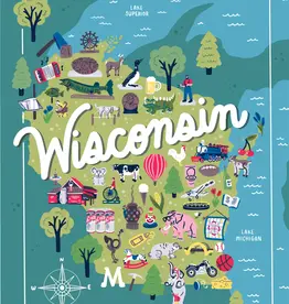 Lauren Marvell Roadside Wisconsin Map Print (8x10)