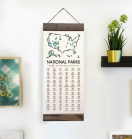 Unfinished Art Studio National Park Map Checklist with Pen, Hiker Gift, USA