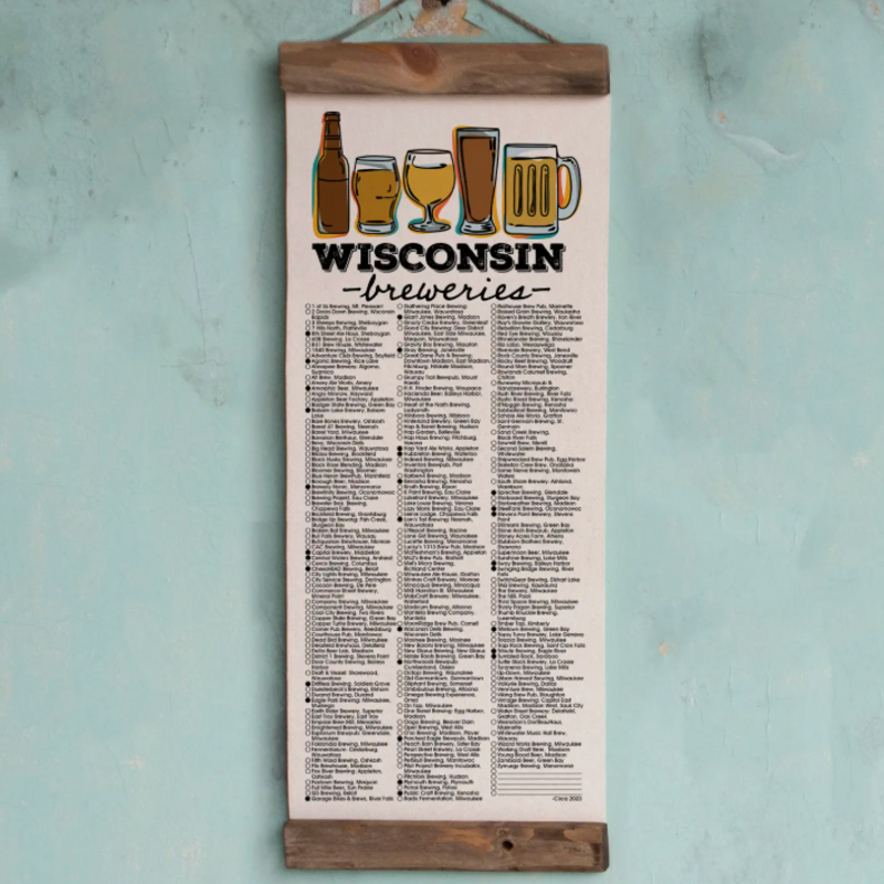 Unfinished Art Studio WI Brewery Adventure Checklist with Pen // Wisconsin