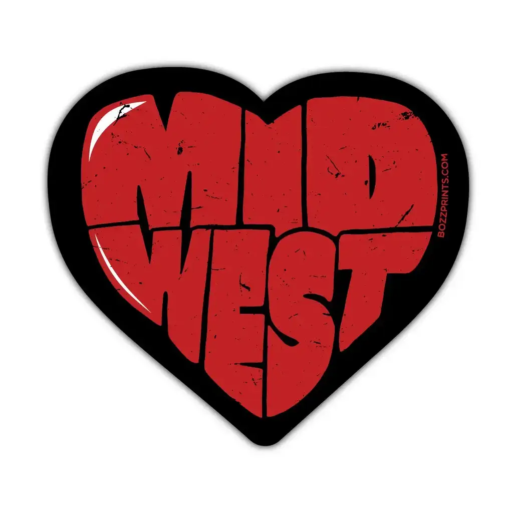 Bozz Prints Midwest Heart Sticker