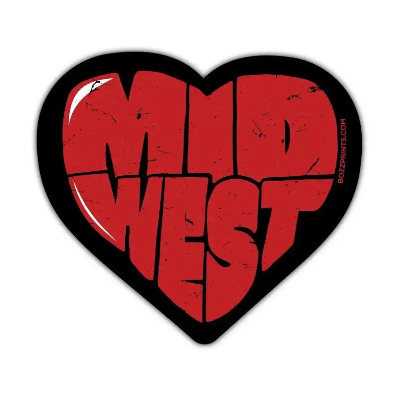 Bozz Prints Midwest Heart Sticker