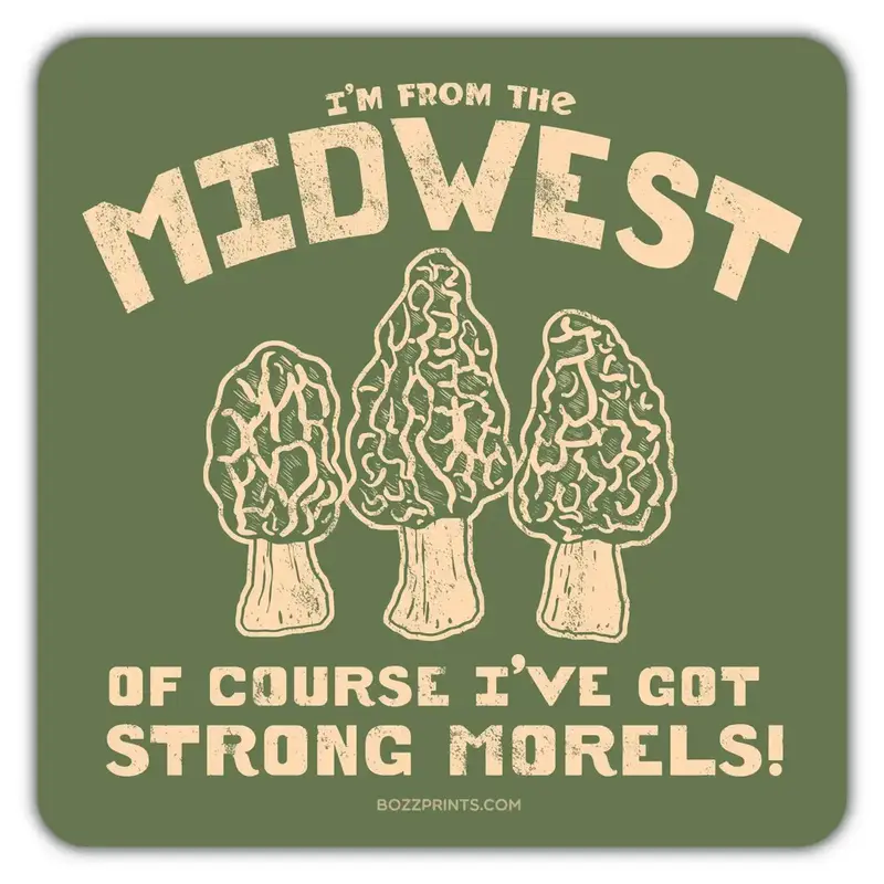 Bozz Prints Midwest Morels Magnet