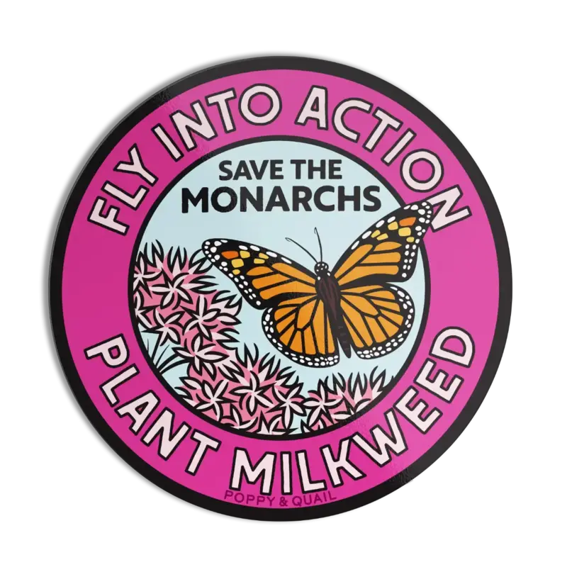 Poppy & Quail Fly Into Action Monarch Butterfly Sticker