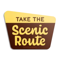 Poppy & Quail Take the Scenic Route Forest Sign Sticker