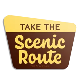 Poppy & Quail Take the Scenic Route Forest Sign Sticker