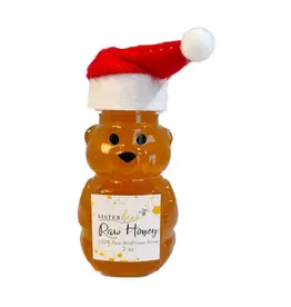 Sister Bees LLC Christmas Honey Bear Filled with 100% Raw Honey
