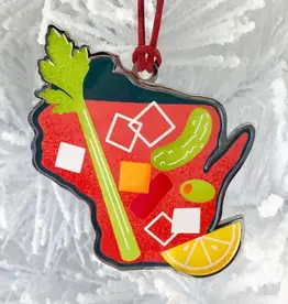 Pixel & Stitch Bloody Mary Wisconsin Metal Ornament
