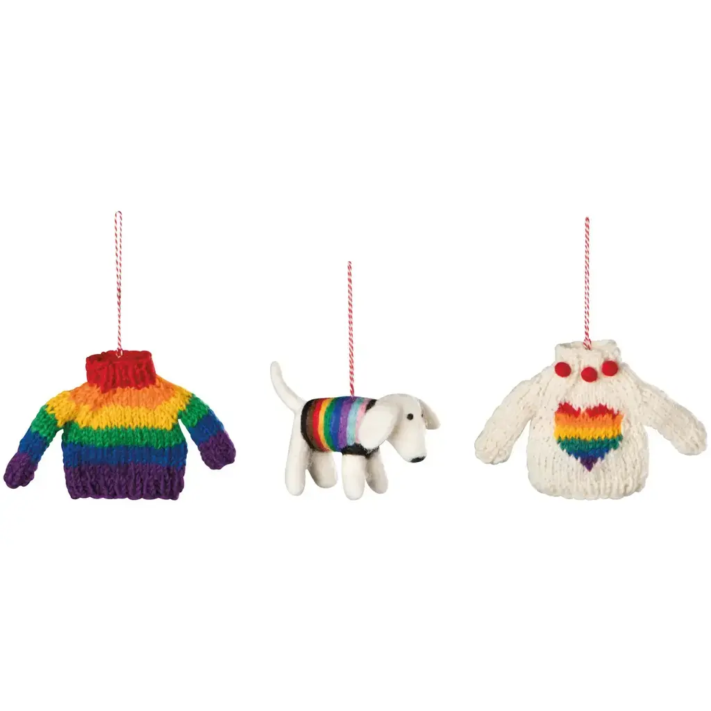 Danica Jubilee (Faire) Love Is Love Felt Christmas Tree Ornaments - Assorted 3 Styles