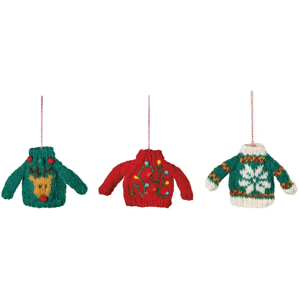 Danica Jubilee (Faire) Merry Knitmas Felt Christmas Tree Ornaments - Assorted 3 Styles